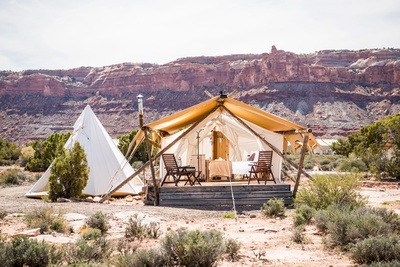 Glamping i Arches - Suite og tepee