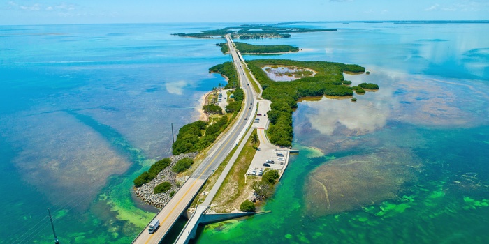 Overseas Highway mod Key West i Florida, USA