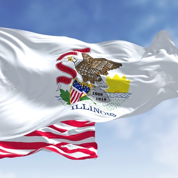Illinois og Stars and Stripes flag