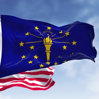 Indiana og Stars and Stripes flag