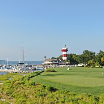 Harbour Town Lighthouse og golfbane på Hilton Head Island - South Carolina i USA