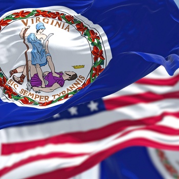 Virginia og Stars and Stripes Flag