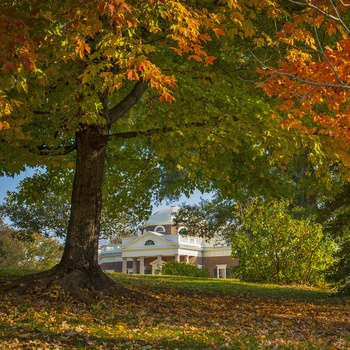 Monticello Plantation på en efterårsdag - Virginia i USA