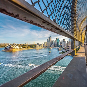 Sydney Harbour bridge og Operahuset