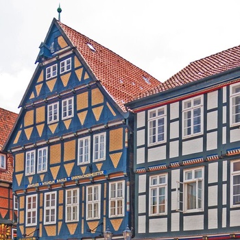 Klassiske husfacader i Hansestaden Celle