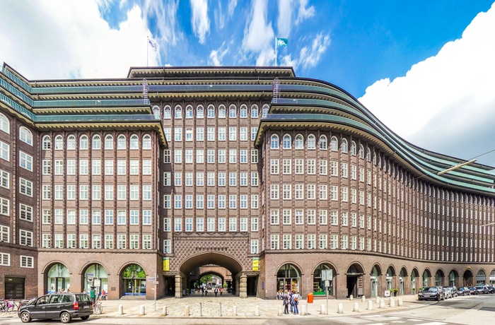 Chilehaus i Kontorhaus distriktet i Hamborg
