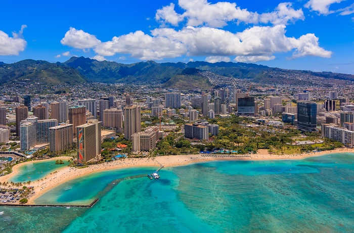 Hololulu på Oahu er Hawaiis hovedstad og den største by i staten