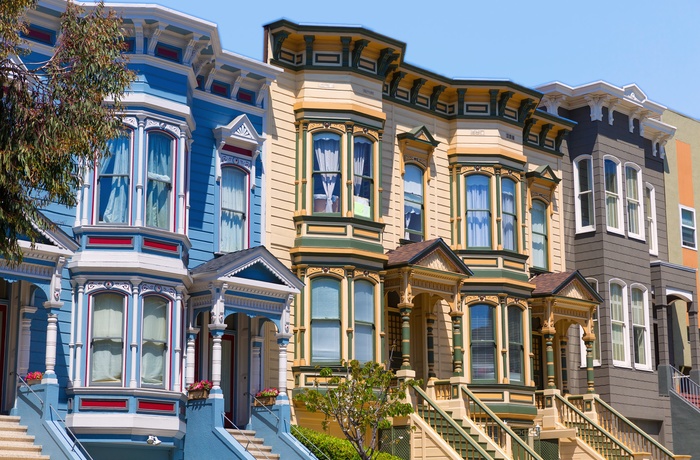 Smukke huse i Pacific Heights i San Francisco, Californien i USA