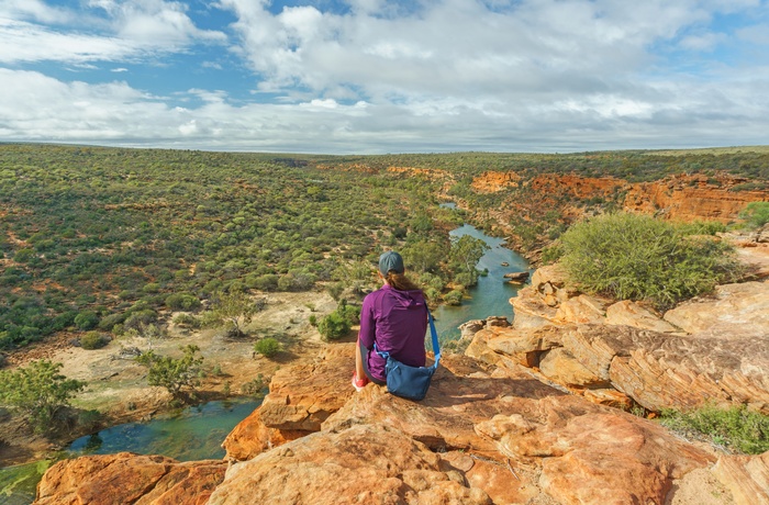 Udsigt ud over Kalbarri National Park til Murchison floden, Western Australia