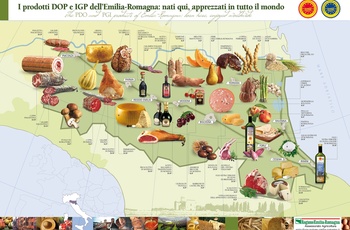 Gastronomisk kort over Emilia-Romagna