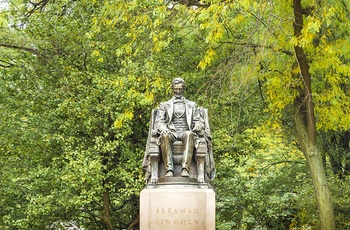 Statue af Abraham Lincoln i Grant Park i Chicago