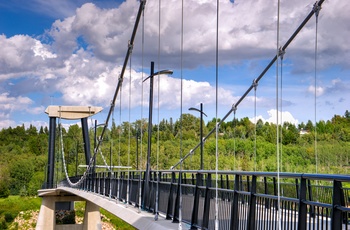 Gangbro til Fort Edmonton Park, Alberta i Canada