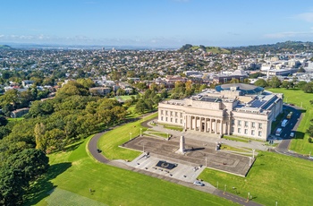 Luftfoto af Auckland Museum, Nordøen i New Zealand