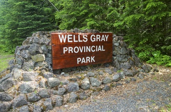 Skilt til Wells Gray Provincial Park, British Columbia i Canada