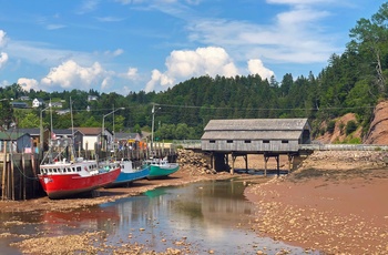 Kystbyen St. Martins ved Fundy Bugten i New Brunswick, Canada