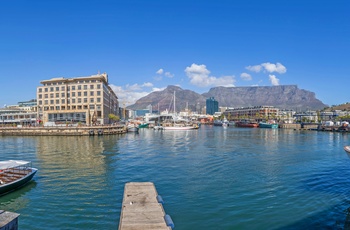 Info-skilt i Waterfront - shopping- og forlystelsescenter i Cape Town, Sydafrika