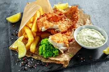 Fish and Chips som det serveres i England, Irland og Skotland