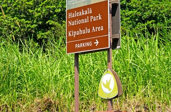 Skilt i Haleakalā National Park på Maui - Hawaii