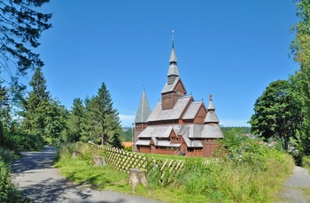 Stavkirke i Hahnenklee i Harzen, Tyskland
