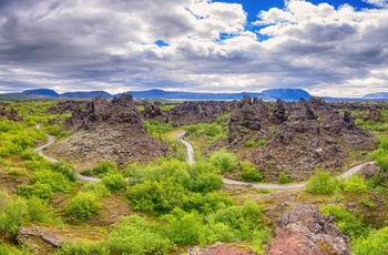 Lavaområdet Dimmuborgir i Island