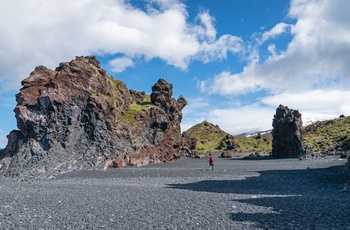 Djúpalónssandur sorte strand på Snæfellsnes halvøen, Island