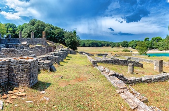 Romerske ruiner i Brijuni nationalpark, Istrien i Kroatien