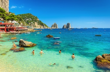 Strand på Capri, Amalfikysten i Italien