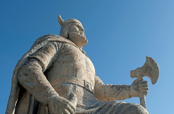 Statue af viking i byen Gimli, Manitoba - Canada