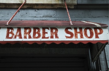 barber shop i Harlem, New York