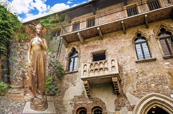 Romeo og Juliet balkon i Verona, Norditalien