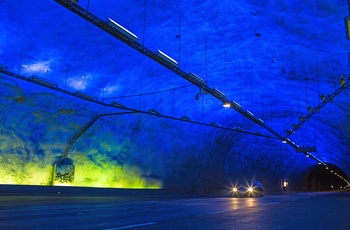 Lærdalstunnelen - verdens længste tunnel med sine 24 km