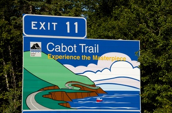 Skilt til Cabot Trail i Nova Scotia - Canada