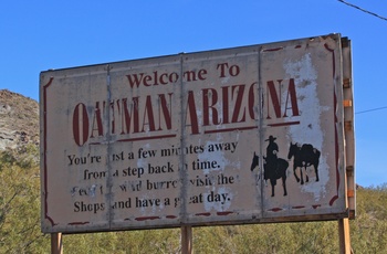 Skilt til den gamle mineby Oatman - Arizona