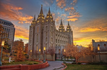 Salt Lake Temple - verdens største mormon-tempel - Utah