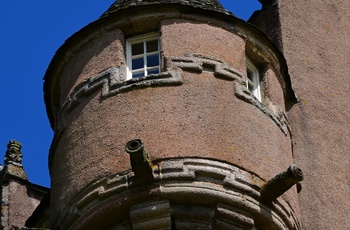 Skotland - hjørnedetalje fra Crathes Castle slottet fra det 16. århundrede