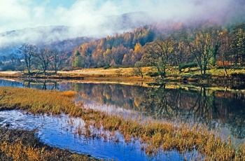 Efterår i The Trossachs, naturområde i Skotland