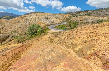 Bjergvej nær Queenstown, Tasmanien