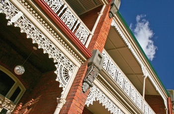 Klassisk viktoriansk husfacade i Launceston, Tasmanien
