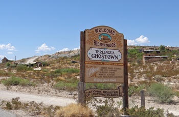 Spøgelsesbyen Terlingua Ghost Town i Texas, USA
