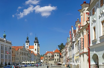 Gågaden i den UNESCO-beskyttede by Telc i Tjekkiet