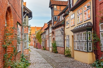Hyggelig gade i Lüneburg, Nordtyskland