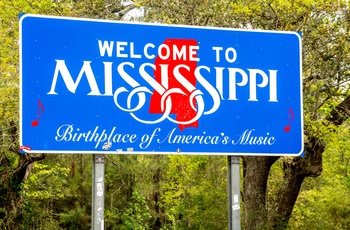 Velkommen til Mississippi skilt
