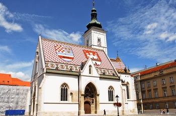 Markus kirken i bydelen Gradec i Zagreb, Kroatien