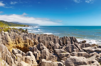 Pancake Rocks - klippeformationer på Sydøen, New Zealand