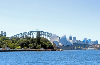 Sydney Harbour bridge og Operahuset