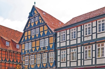 Klassiske husfacader i Hansestaden Celle
