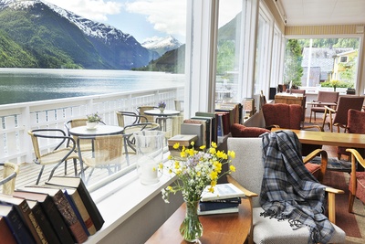 Udsigt fra Fjærland Fjordstove Hotel