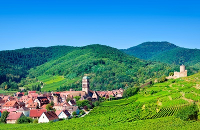 Vinbyen Kaysersberg i Alsace, Frankrig