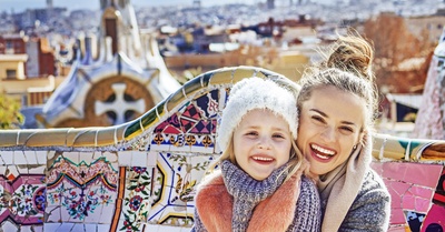 Mor og datter i Barcelona - Spanien