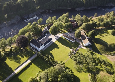 Luftfoto af Boen Gård Hotel ved Kristiansand i Norge